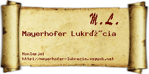Mayerhofer Lukrécia névjegykártya